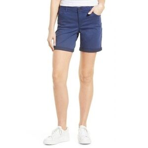 Wit & Wisdom Ab Solution Stretch Twill Shorts Mid Rise 9 inch Bermuda Blue 0